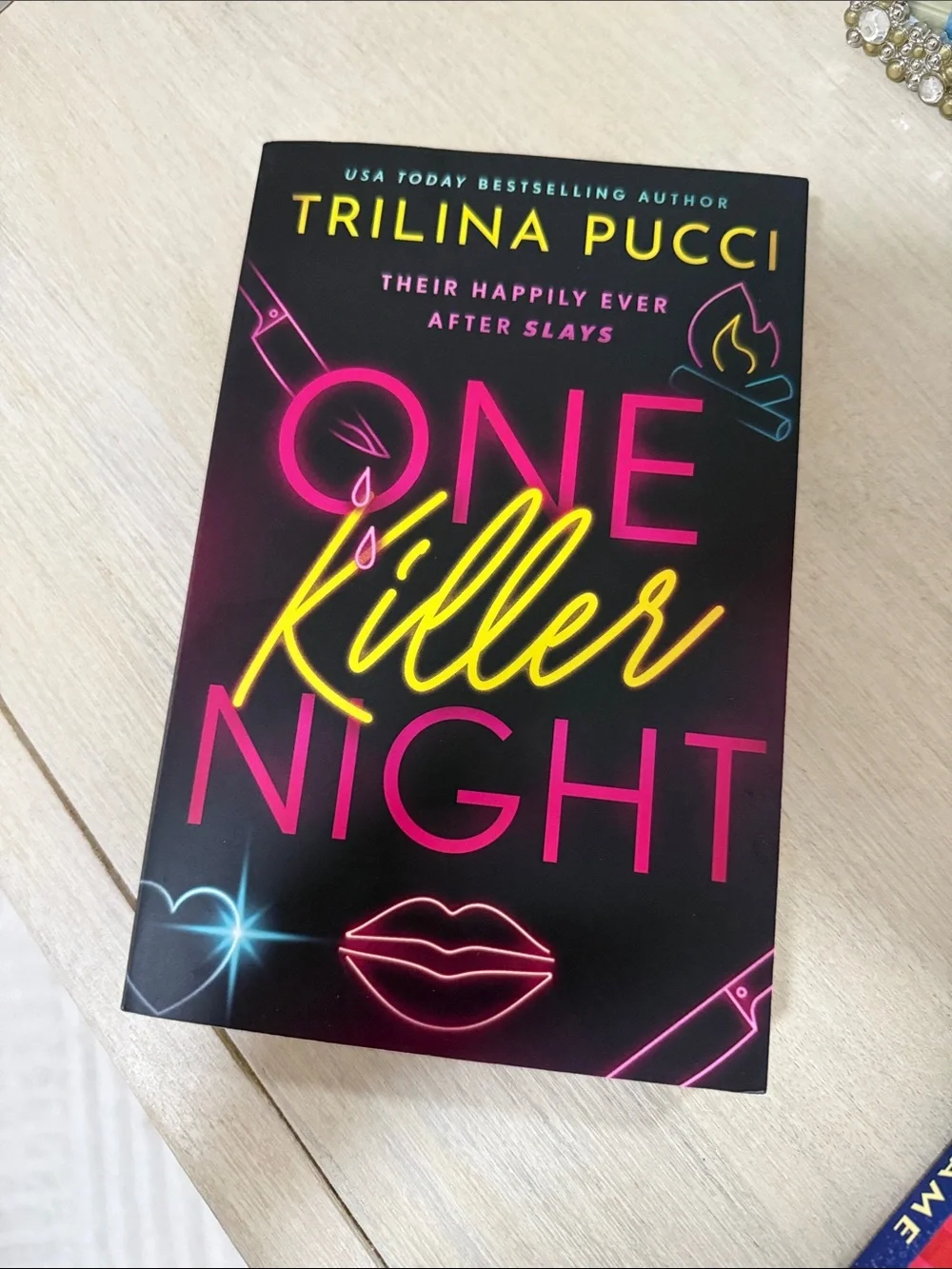 One Killer Night by Trilina Pucci - Neon Black & Pink Cover